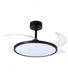 Ventilador de Techo Slim DC 72W 6480Lm 4 Aspas Negro CCT