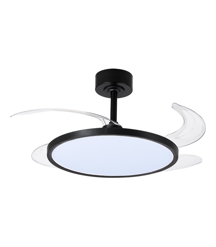 Ventilador de Techo Slim DC 72W 6480Lm 4 Aspas Negro CCT