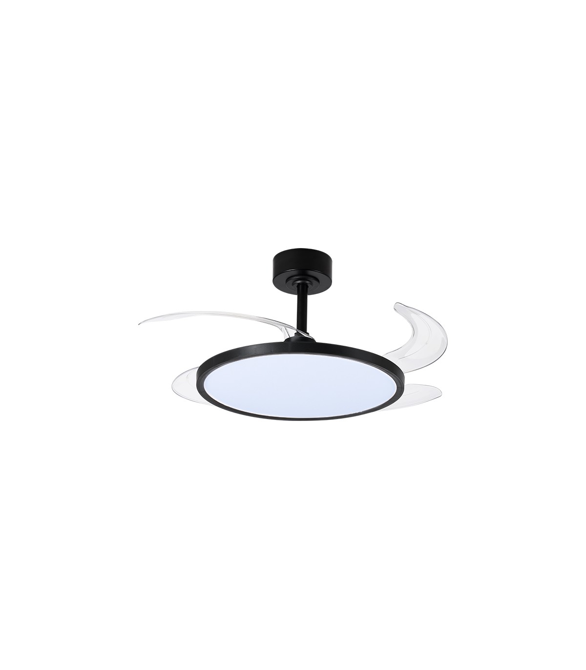 Ventilador de Techo Slim DC 72W 6480Lm 4 Aspas Negro CCT