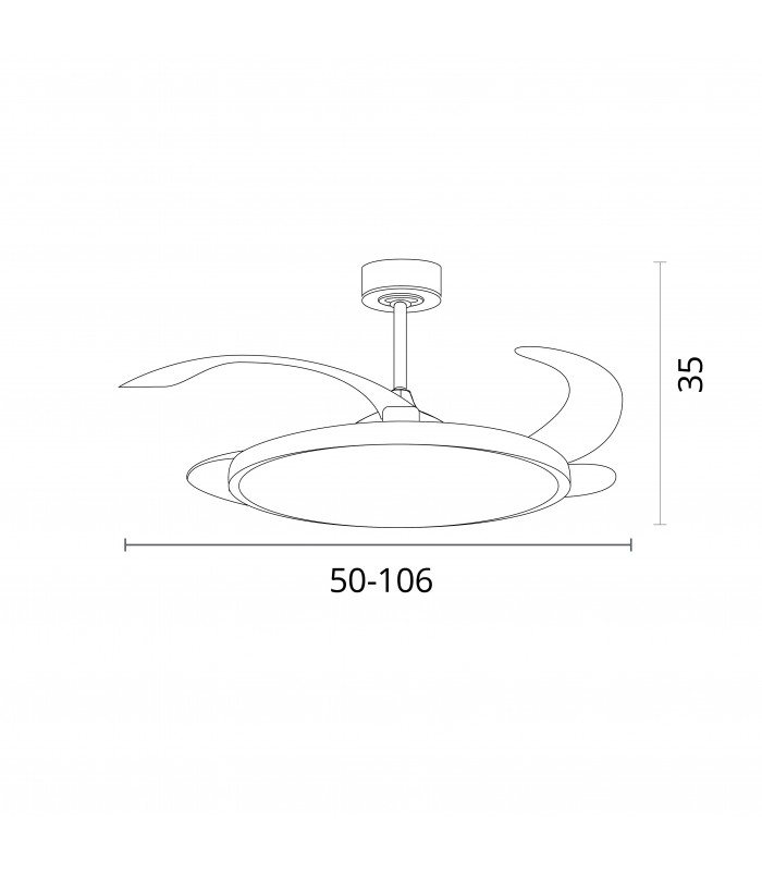 Ventilador de Techo Slim DC 72W 6480Lm 4 Aspas Blanco/Haya CCT