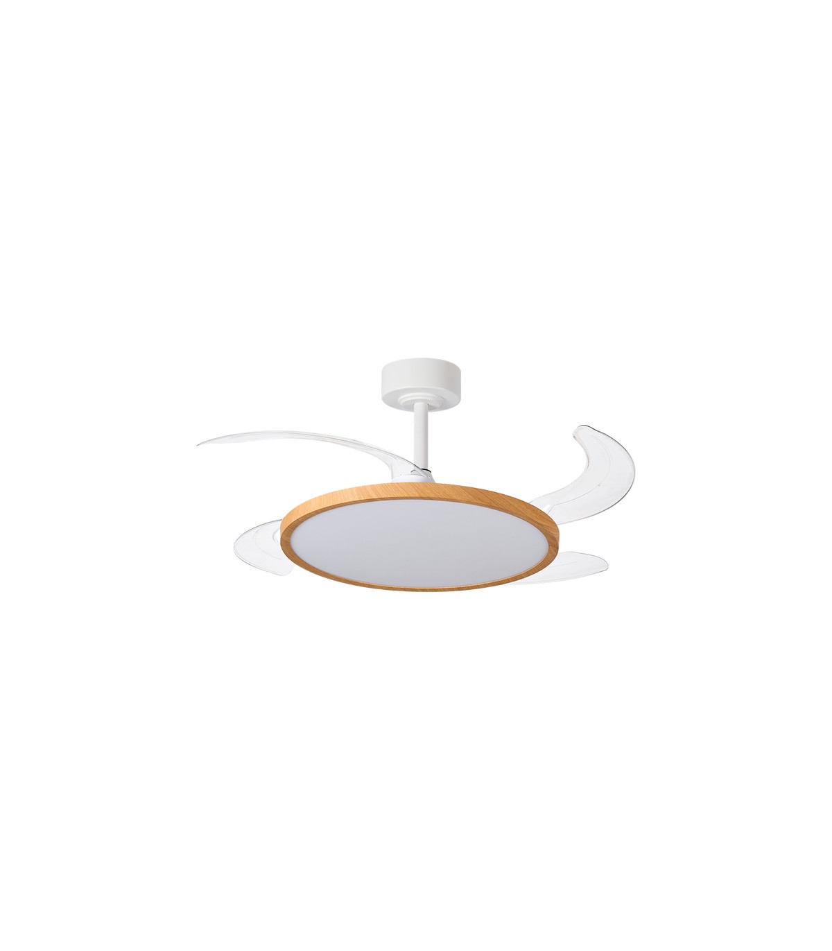 Ventilador de Techo Slim DC 72W 6480Lm 4 Aspas Blanco/Haya CCT