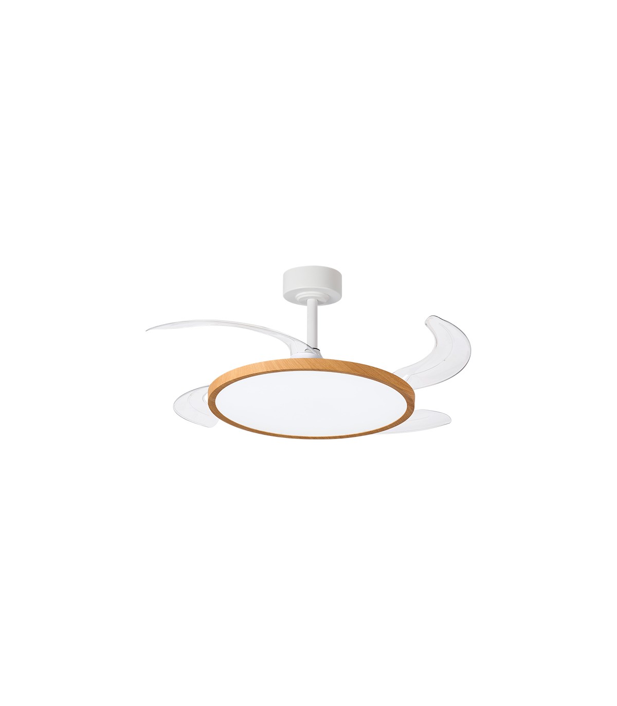 Ventilador de Techo Slim DC 72W 6480Lm 4 Aspas Blanco/Haya CCT