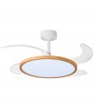 Ventilador de Techo Slim DC 72W 6480Lm 4 Aspas Blanco/Haya CCT