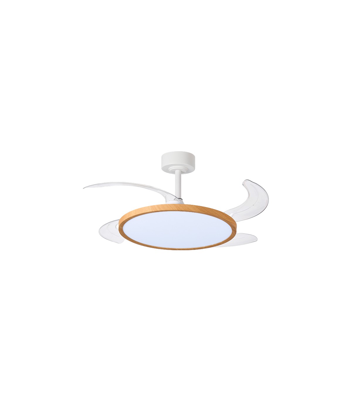 Ventilador de Techo Slim DC 72W 6480Lm 4 Aspas Blanco/Haya CCT