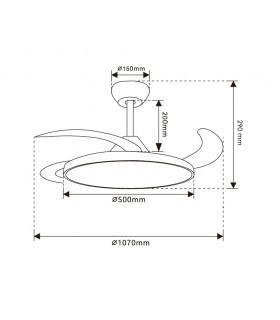 Ventilador PAACK DC 36W 2800Lm 4 Aspas Blanco CCT