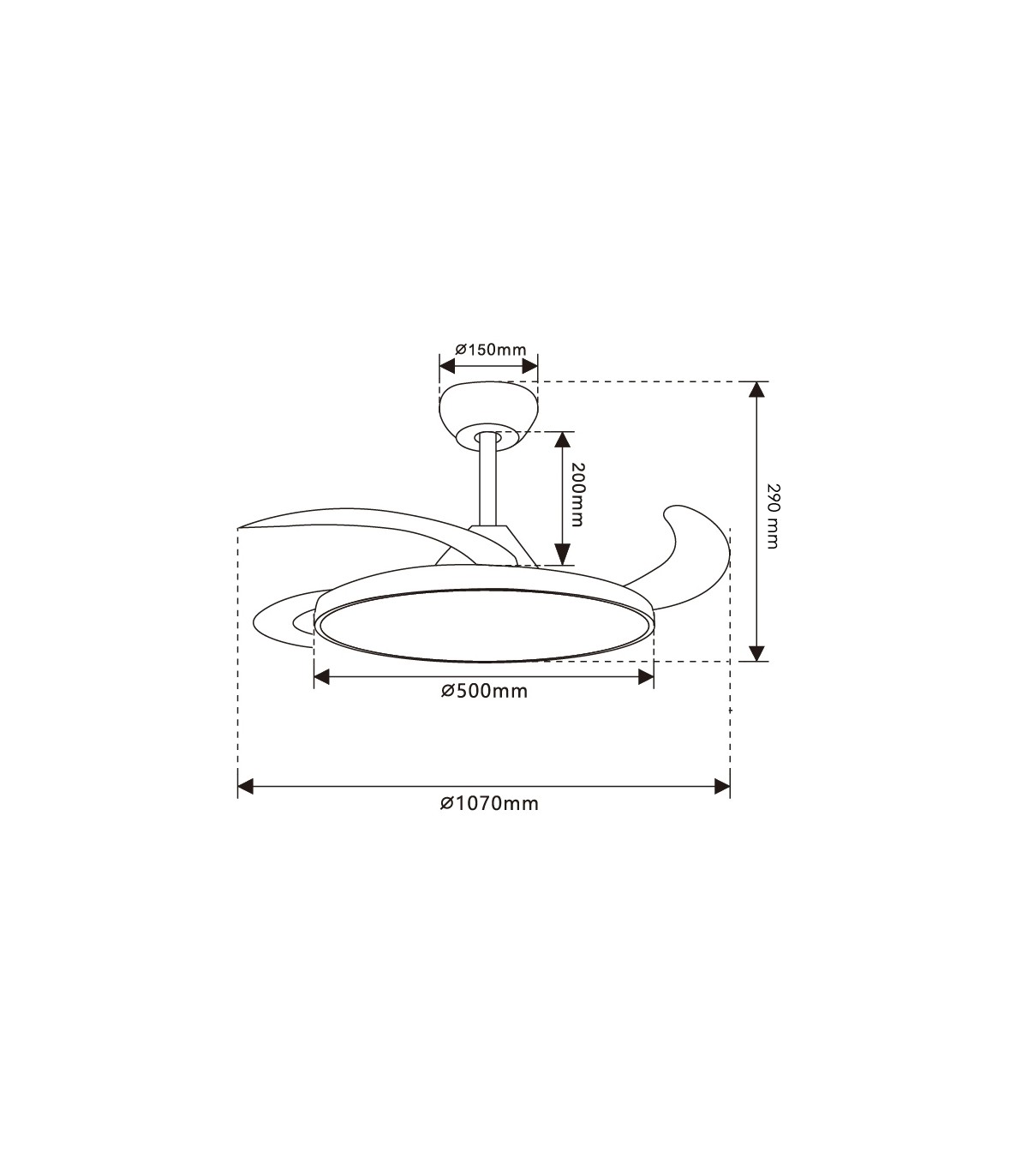 Ventilador PAACK DC 36W 2800Lm 4 Aspas Blanco CCT