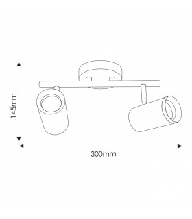 Aplique de Techo Gu10 Orientable Country 2 Focos