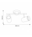 Aplique de Techo Gu10 Orientable Country 2 Focos