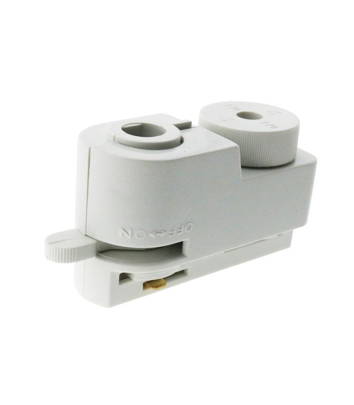 Adaptador para Carril Monofásico. Blanco.