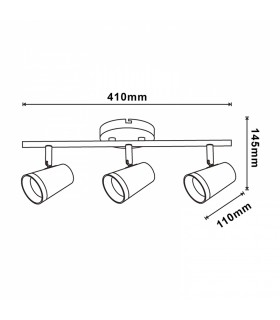 Aplique de Techo Gu10 Orientable Country 3 Focos