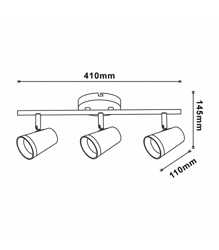 Aplique de Techo Gu10 Orientable Country 3 Focos