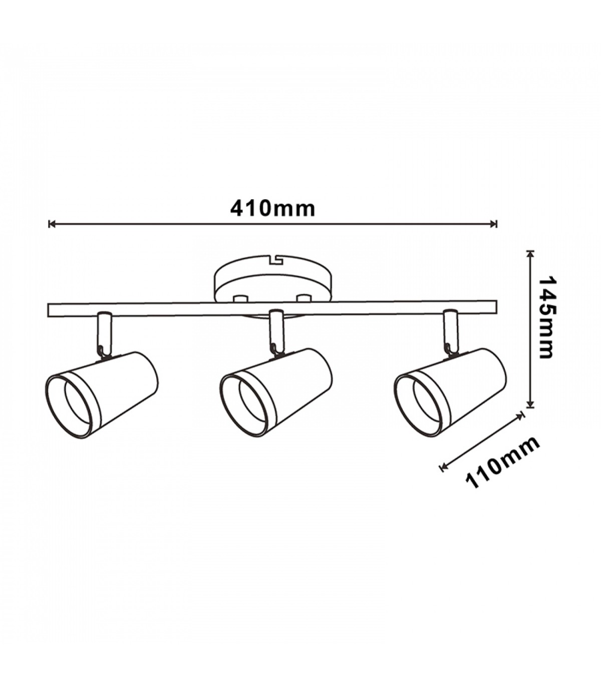 Aplique de Techo Gu10 Orientable Country 3 Focos