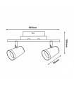 Aplique de Techo Gu10 Orientable City 2 Focos