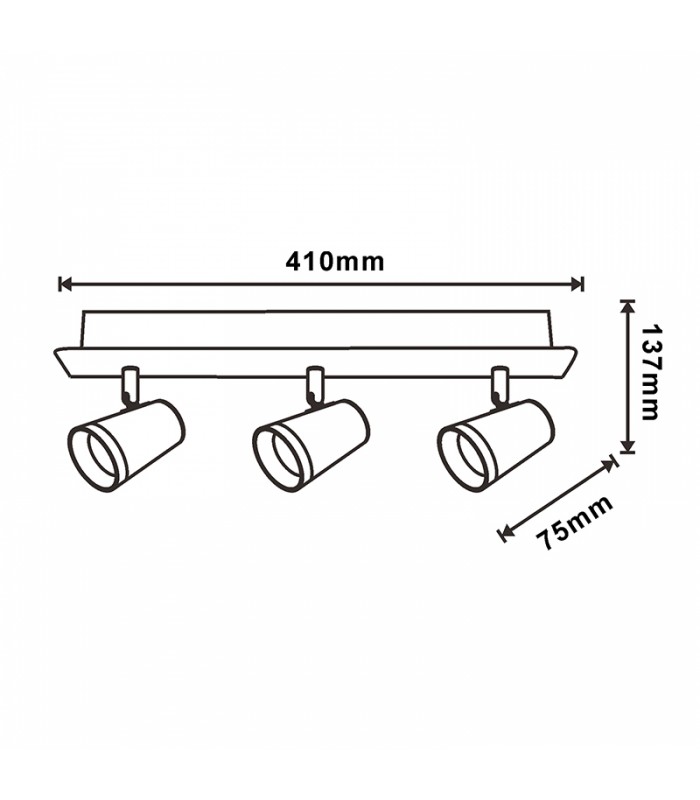 Aplique de Techo Gu10 Orientable City 3 Focos