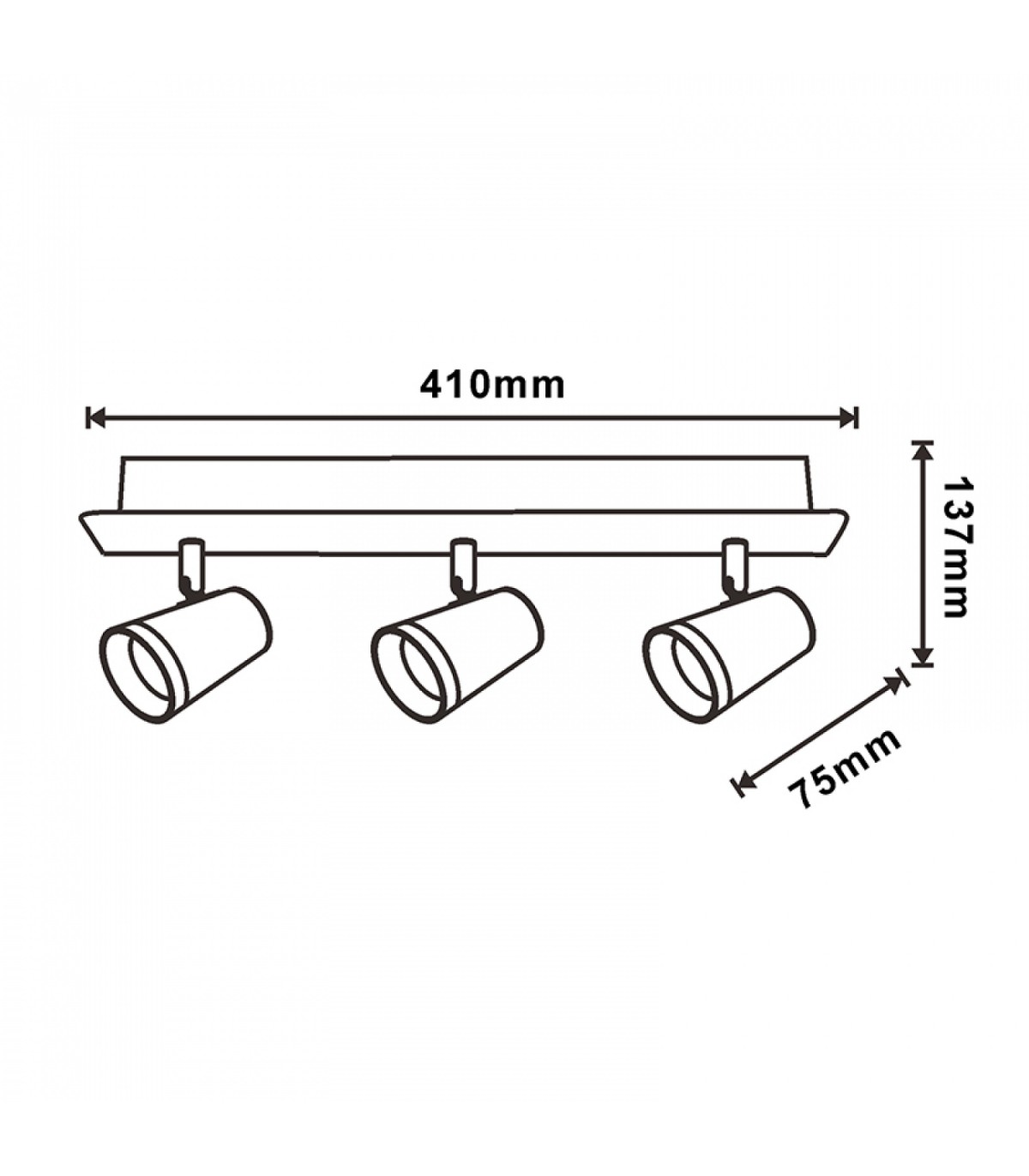 Aplique de Techo Gu10 Orientable City 3 Focos