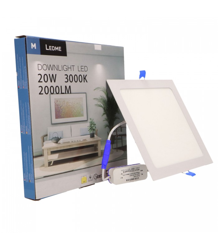 Downlight Led 20W 2000LM IP20 Cuadrado Blanco