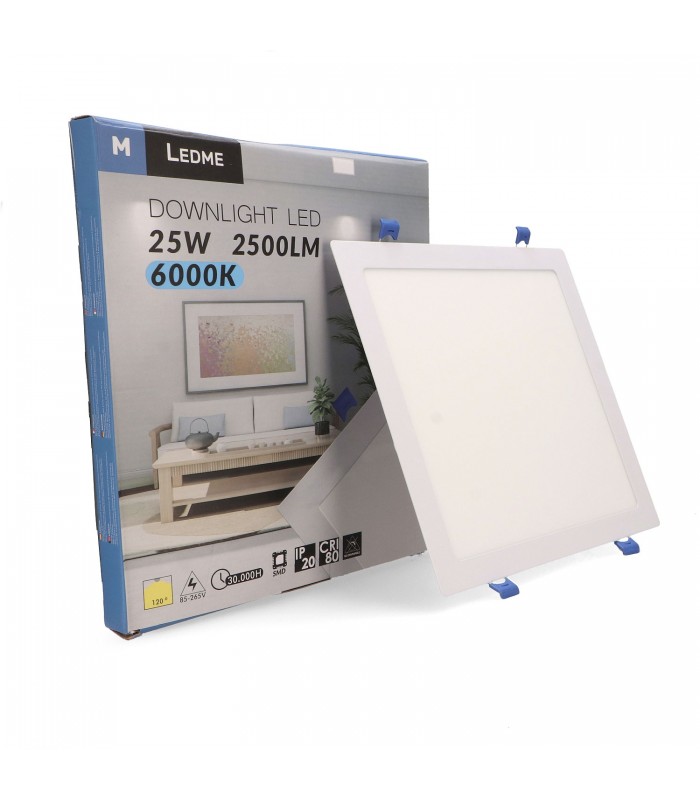 Downlight Led 25W 2500LM IP20 Cuadrado Blanco
