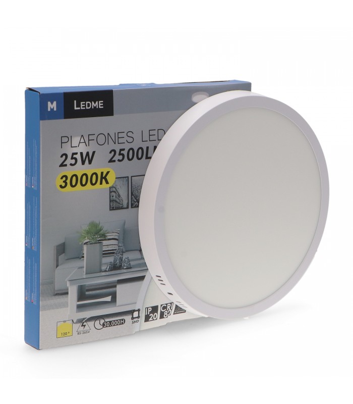 Plafón Superficie Led 25W 2500LM IP20 Redondo Blanco