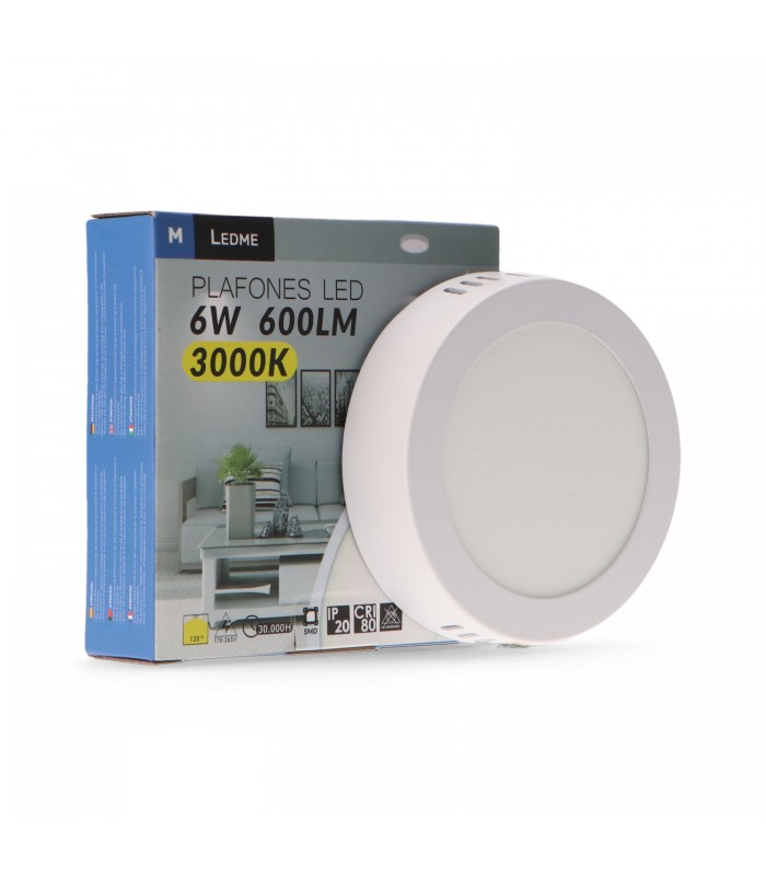 Plafón Superficie Led 6W 600LM IP20 Redondo Blanco