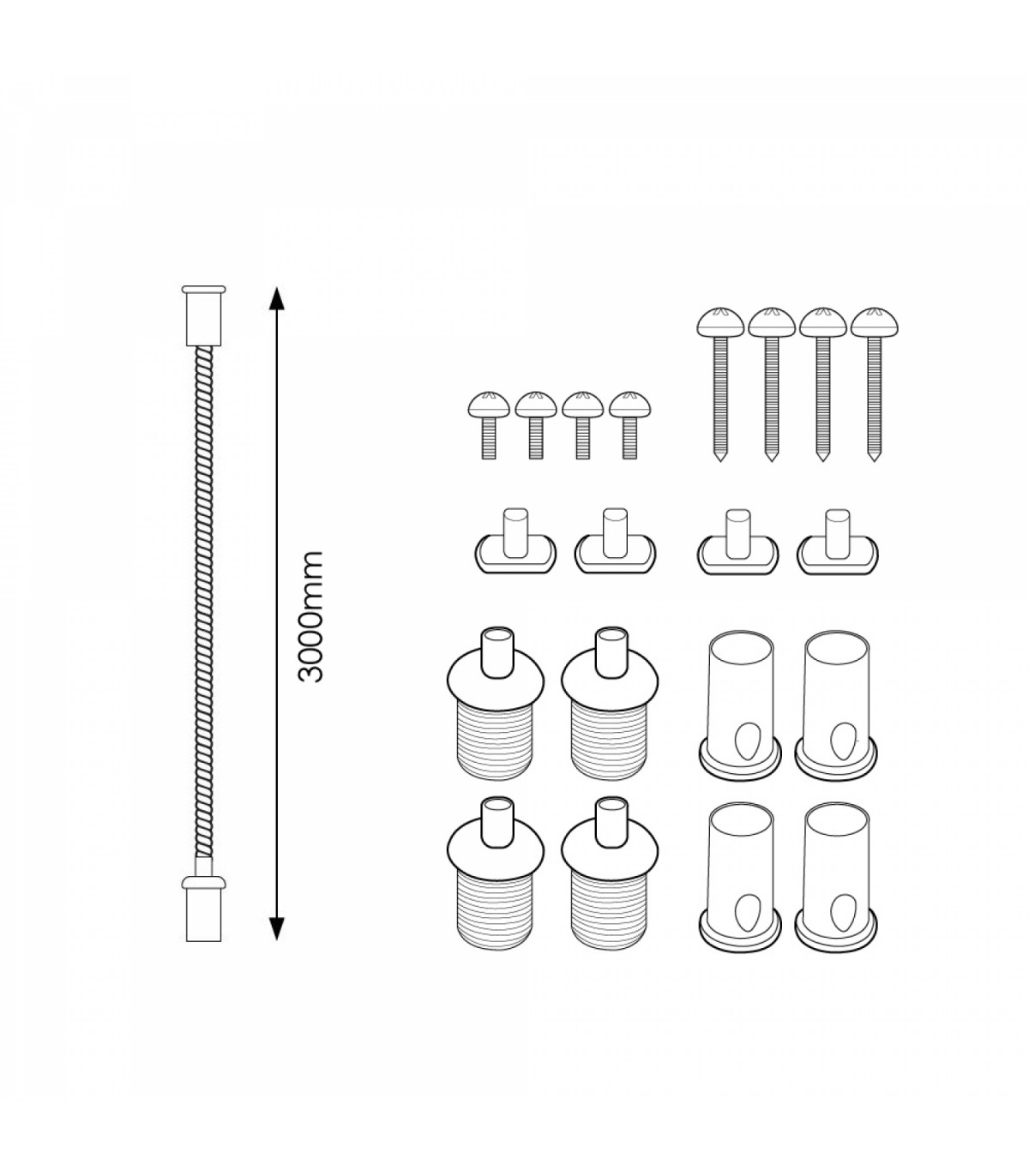 Colgadores 3 Metros para Panel / Luminarias Led (4 und)