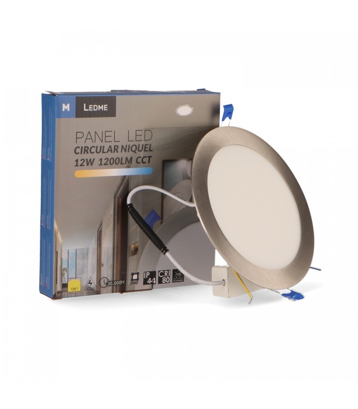 Downlight Led 12W 1200Lm IP20 Redondo Níquel CCT