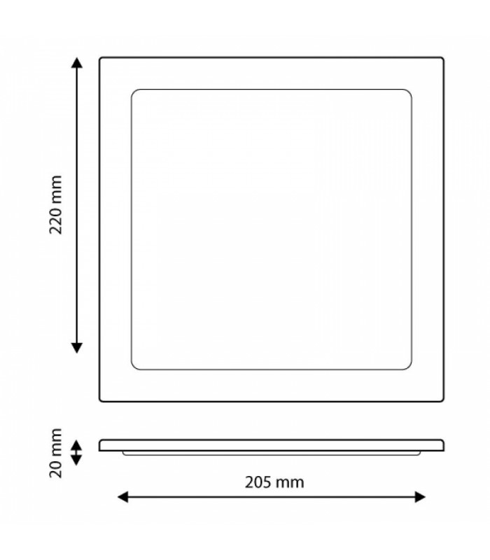 Downlight Led 20W 2000Lm IP20 Cuadrado Níquel CCT