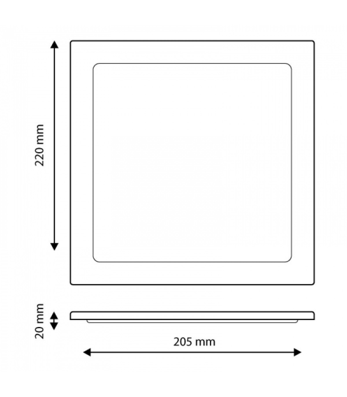 Downlight Led 20W 2000Lm IP20 Cuadrado Níquel CCT