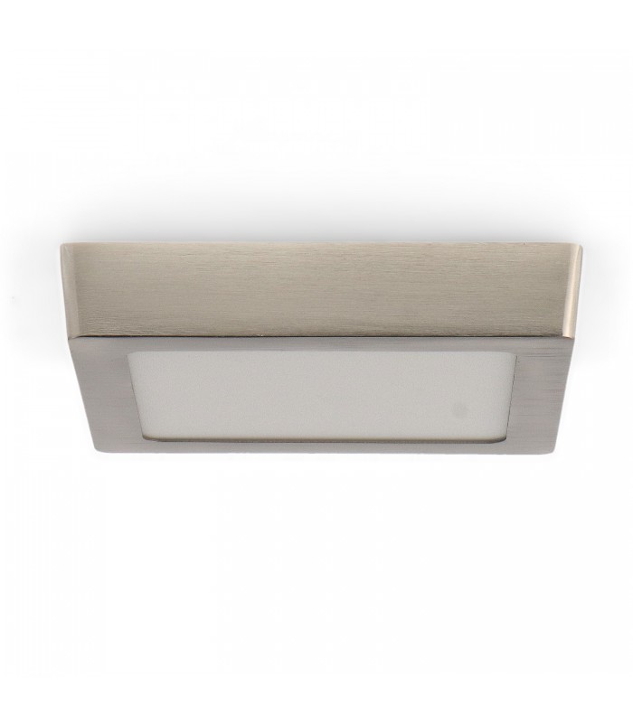 Plafón Superficie Led 12W 1200LM IP44 Cuadrado Níquel CCT