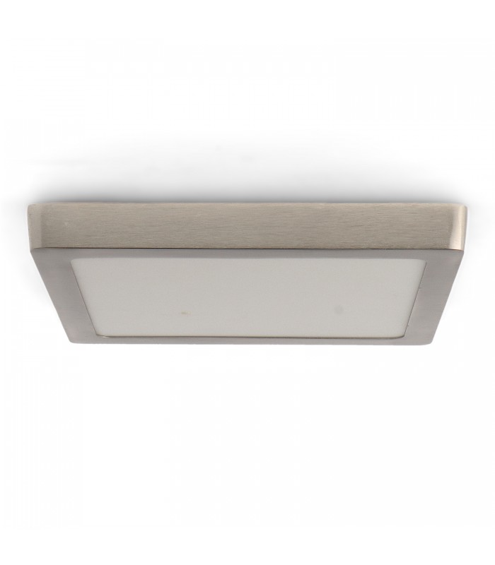 Plafón Superficie Led 25W 2500LM IP44 Cuadrado Níquel CCT