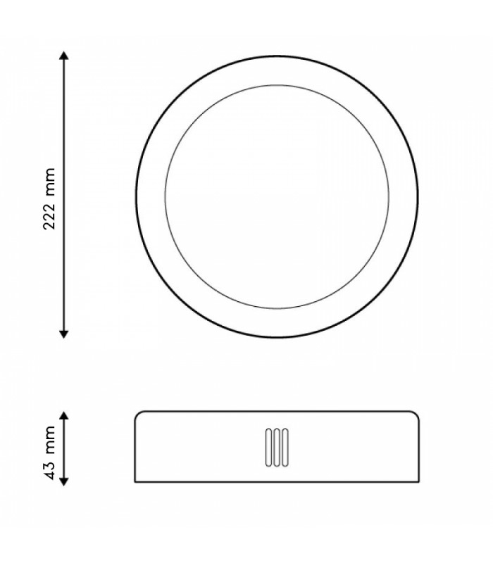 Plafón Led SENSOR light 18W 1800LM IP20 Redondo Blanco