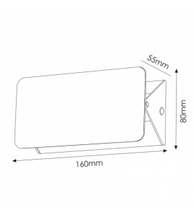 Aplique LED de pared 5W 420Lm 10-90º IP25 3000K White Vas