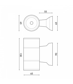 Aplique de Pared Led TUBE 2x3W 540Lm IP54 Blanco