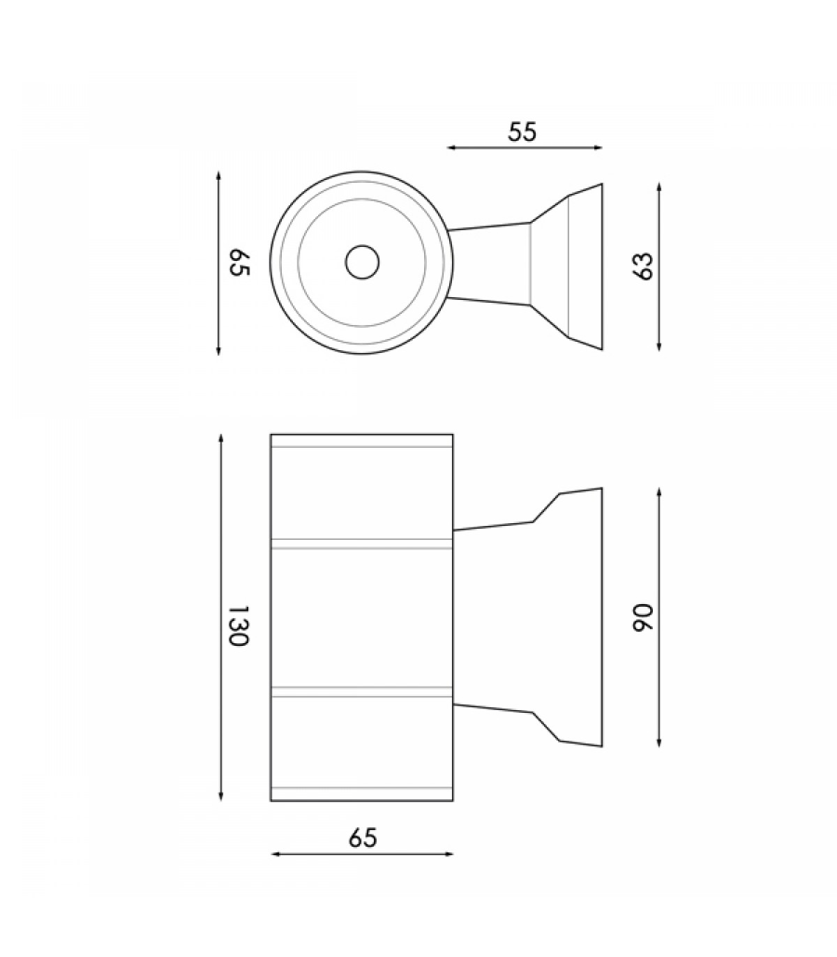 Aplique de Pared Led TUBE 2x3W 540Lm IP54 Blanco