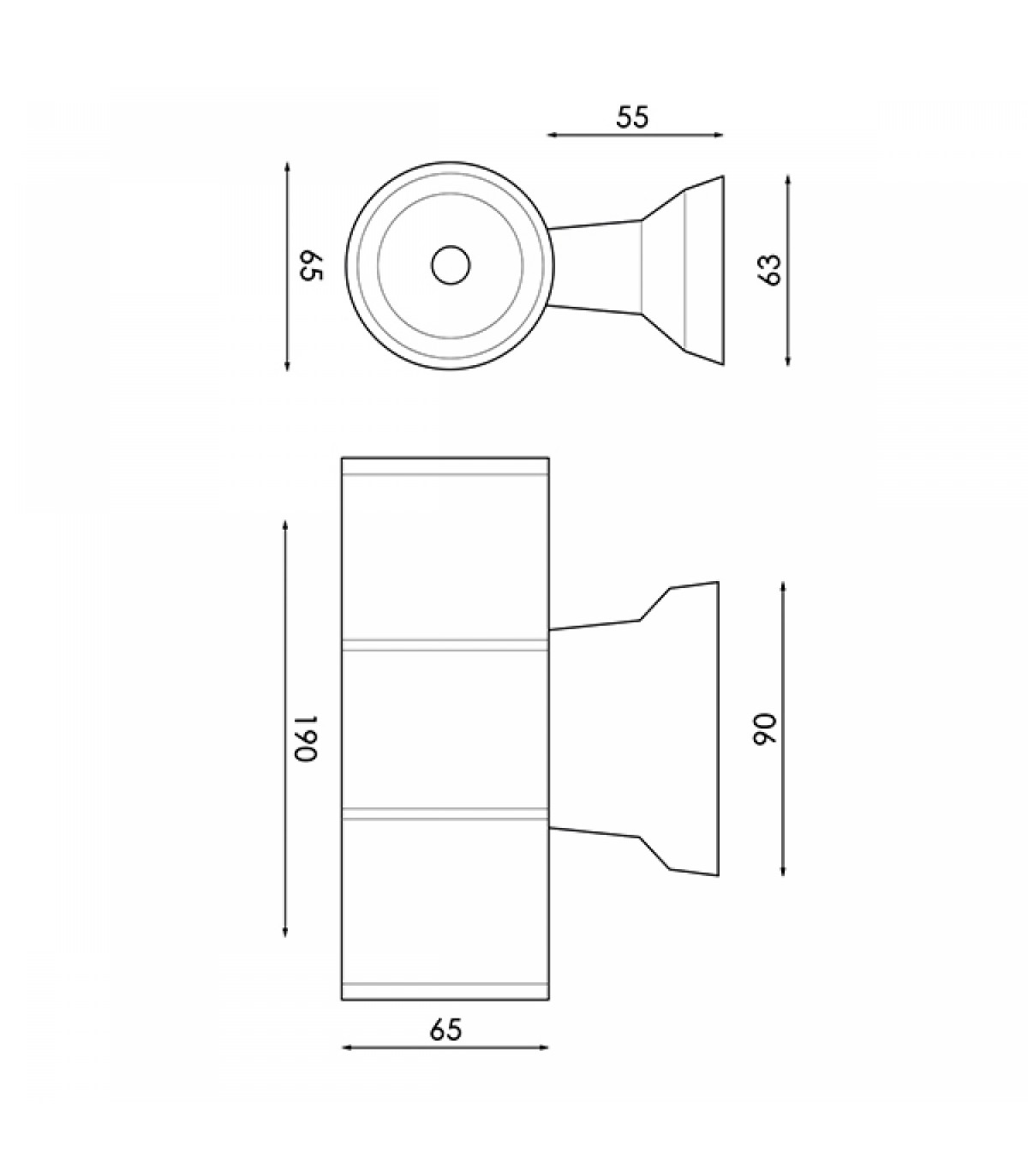 Aplique De Pared WHITE TUBE 2xGU10 IP54