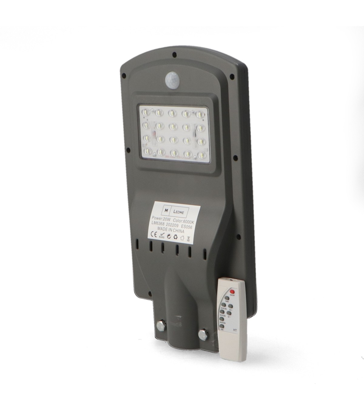 Farola Led Solar 20W/8W 1500LM 140ºx75º IP65