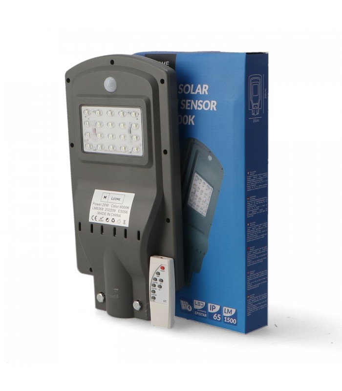 Farola Led Solar 20W/8W 1500LM 140ºx75º IP65