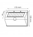 Aplique Led Solar SUN 4W 200Lm IP44 Con Sensor Movimiento