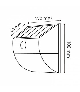 Aplique Led Solar MUS 3W 150Lm IP44 Con Sensor Movimiento
