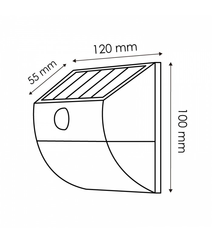 Aplique Led Solar MUS 3W 150Lm IP44 Con Sensor Movimiento
