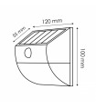 Aplique Led Solar MUS 3W 150Lm IP44 Con Sensor Movimiento