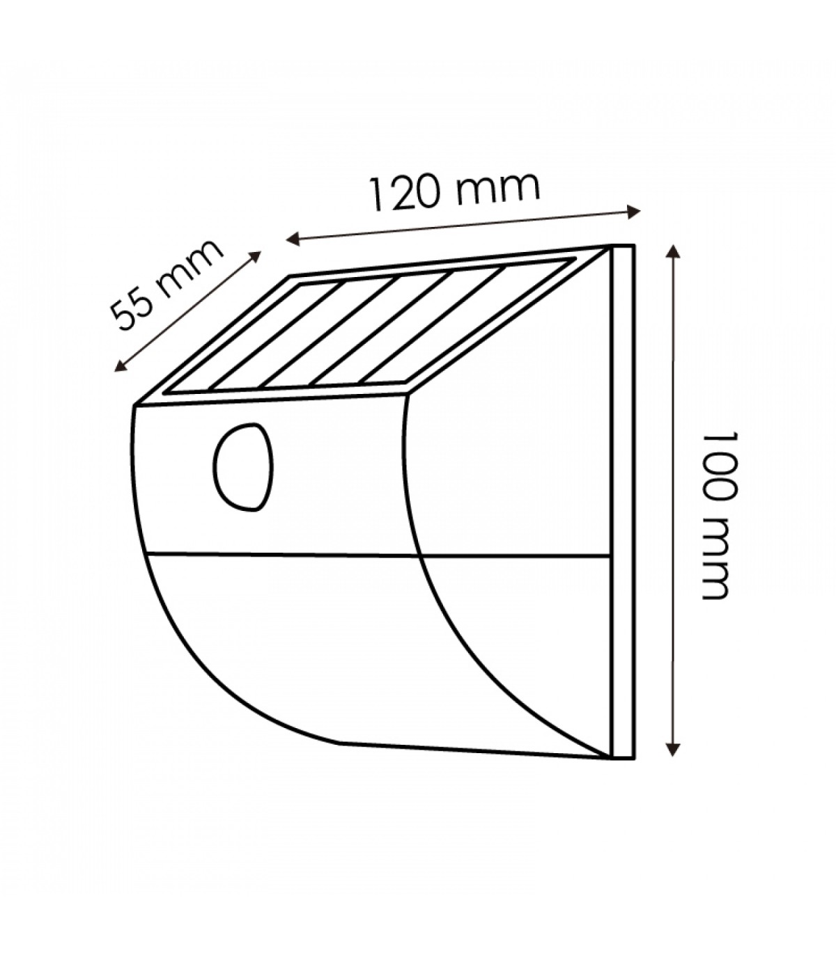 Aplique Led Solar MUS 3W 150Lm IP44 Con Sensor Movimiento