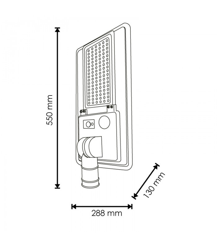 Farola Led solar SOLIGHTS 100W/25W 1500Lm 140ºX75º IP65