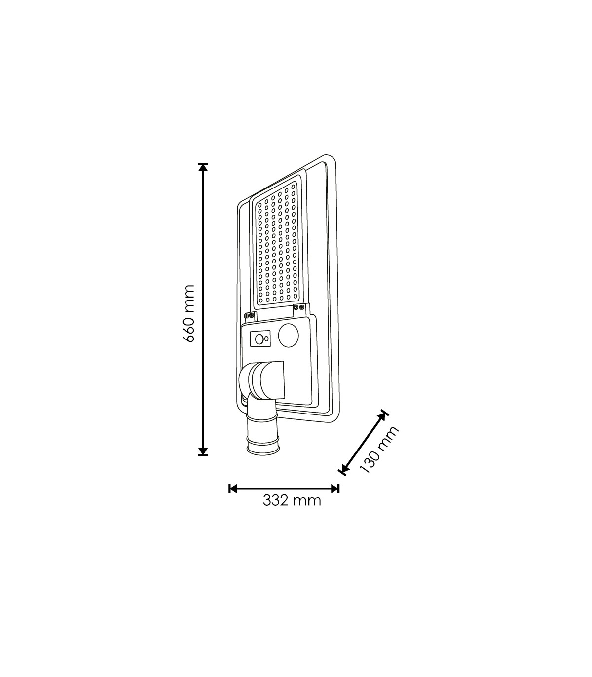 Farola Led solar SOLIGHTS 200W/35W 2600Lm 140ºX75º IP65