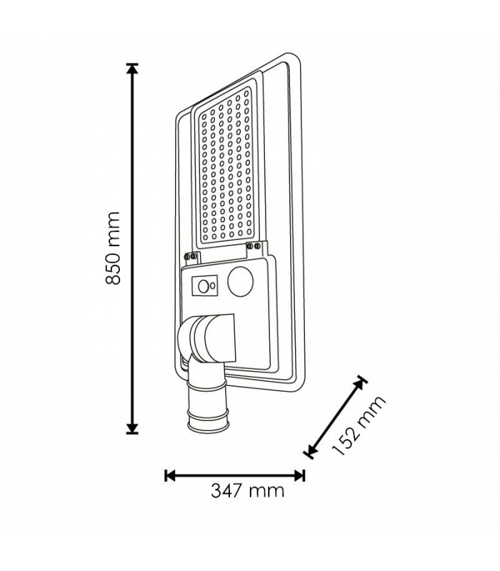 Farola Led solar SOLIGHTS 300W/50W 3906Lm 140ºX75º IP65
