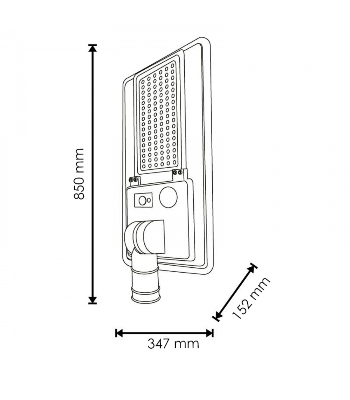 Farola Led solar SOLIGHTS 300W/50W 3906Lm 140ºX75º IP65