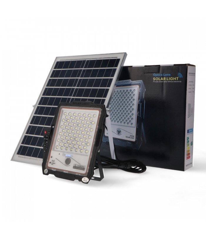 Proyector Led Solar JEFF con cámara 200W 1840Lm IP67