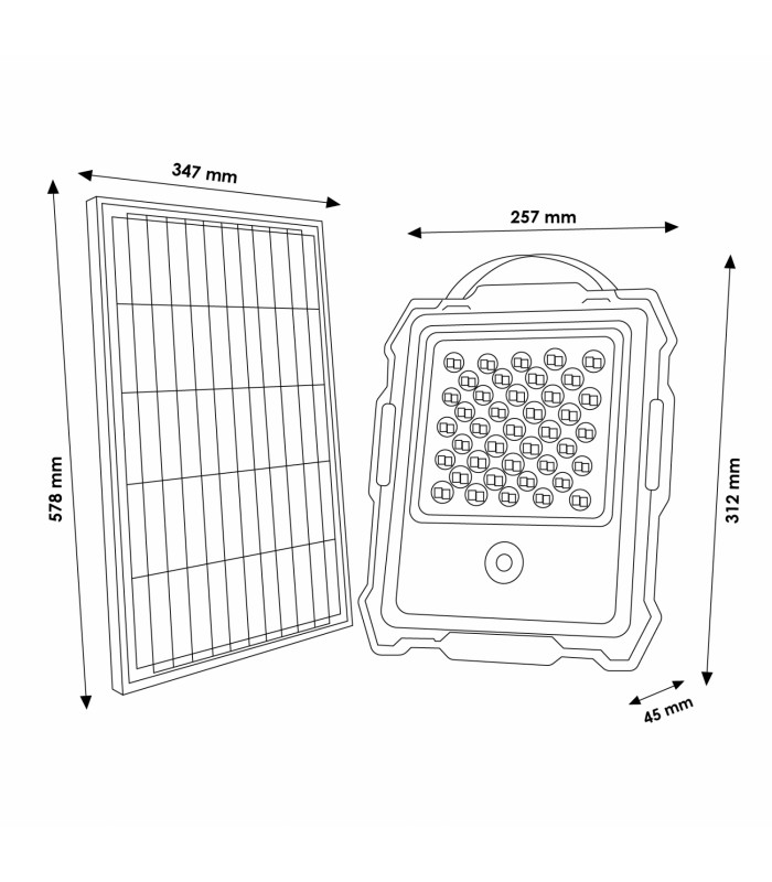 Proyector Led Solar JEFF con cámara 100W 2900Lm IP67