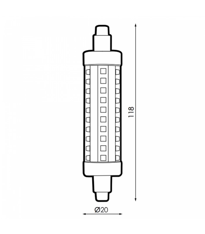 Bombilla Led 10W 118mm 1000Lm 330º R7S