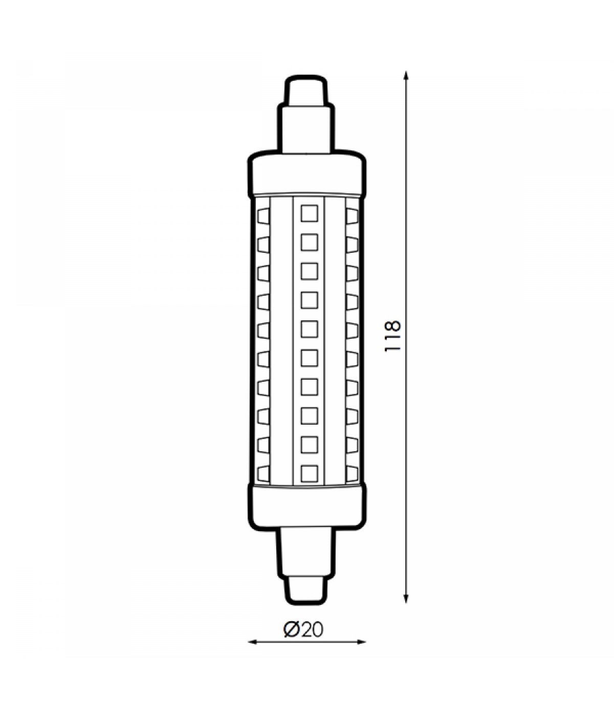 Bombilla Led 10W 118mm 1000Lm 330º R7S