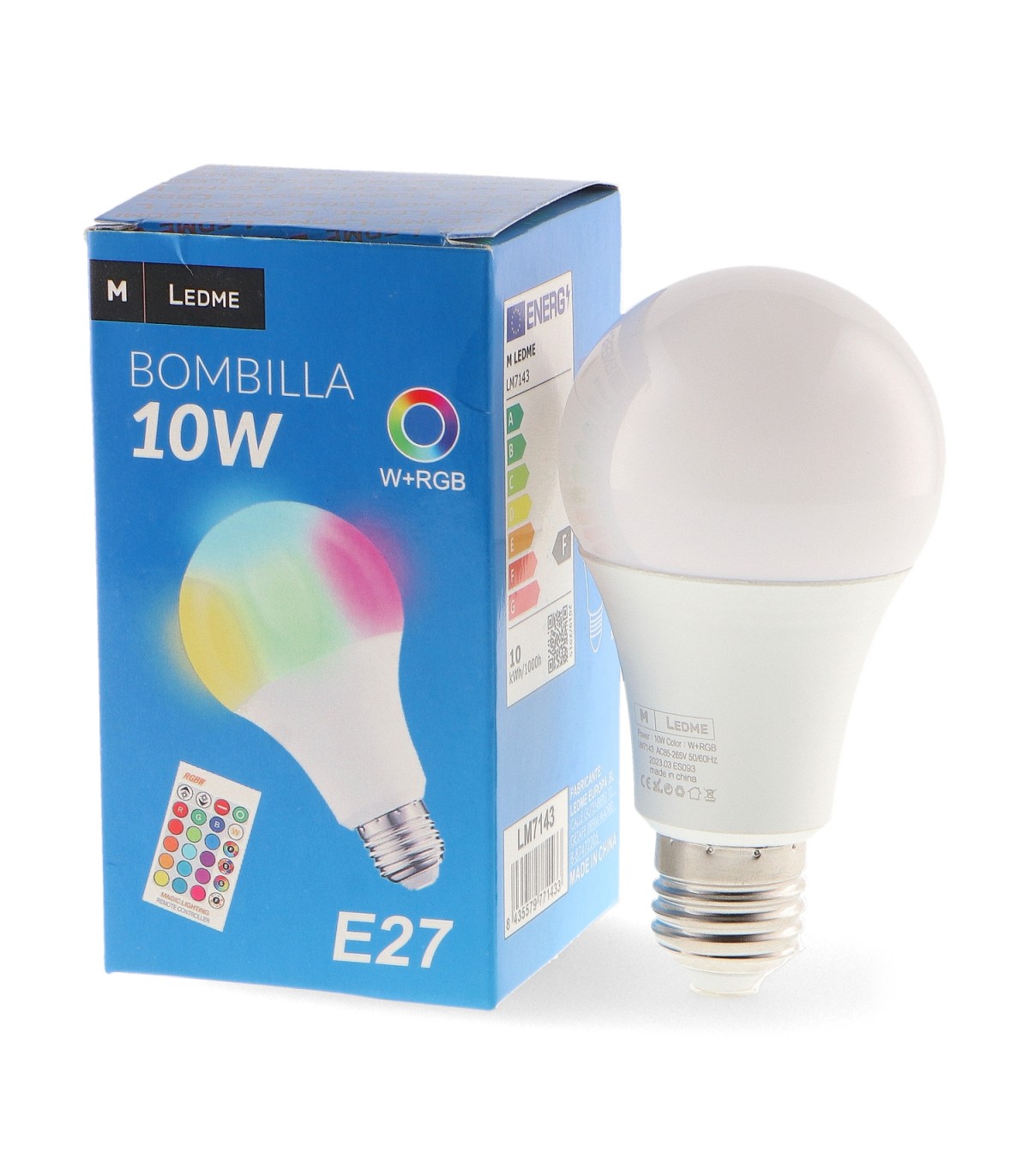Bombilla Led COLOURS 10W 1000Lm 270º E27 RGBW